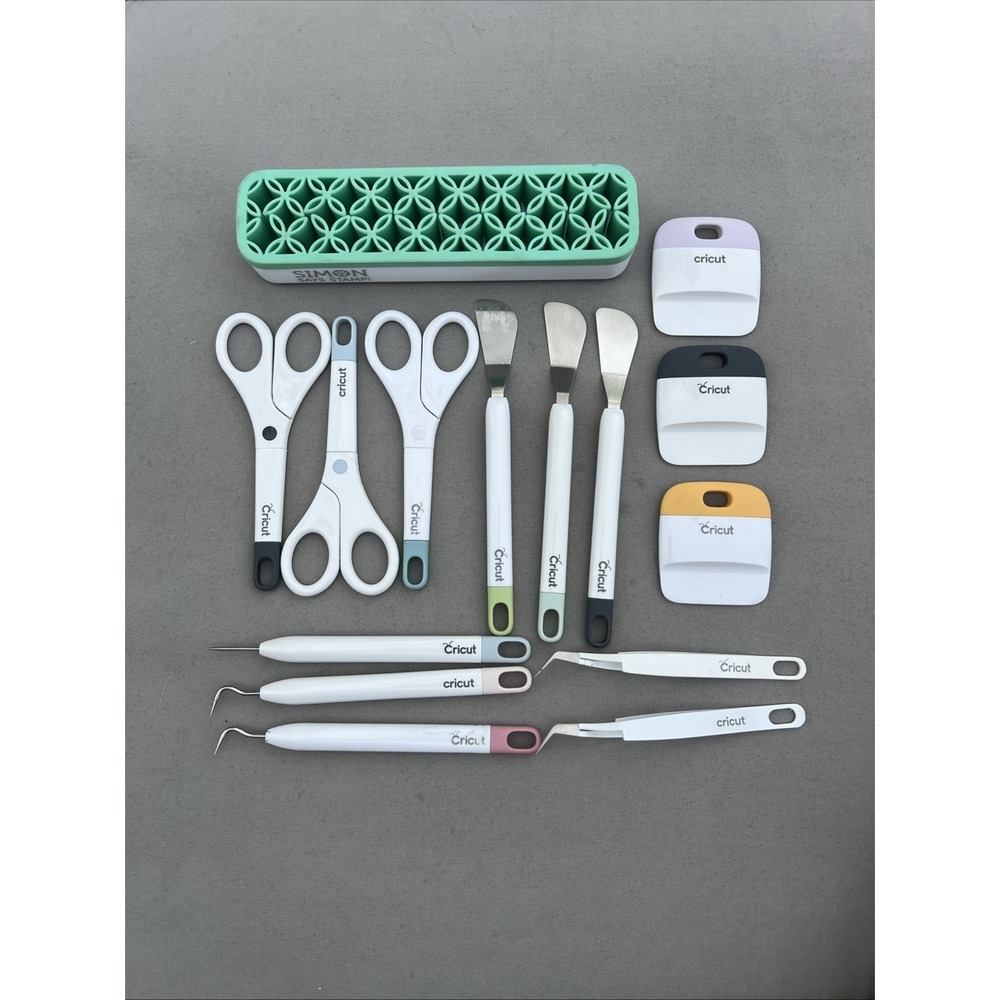 Cricut Vinyl Craft Tools Lot Caddy Weeding Tools Spatula Scraper Scissor Tweezer